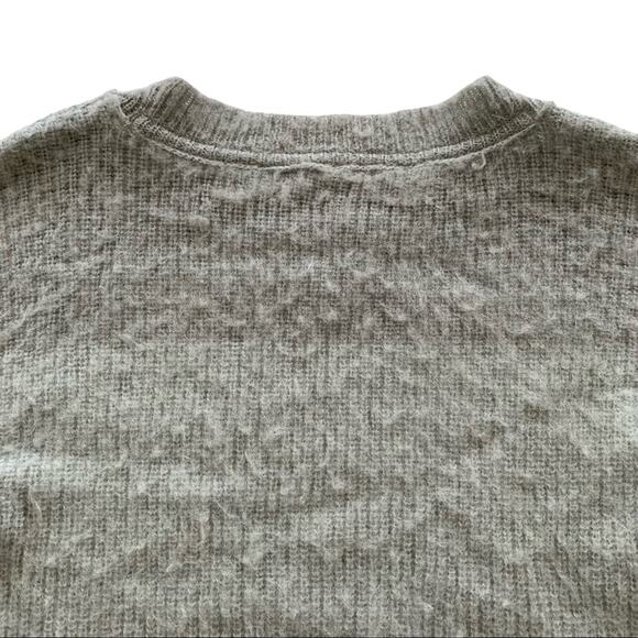Free People Autumn Sky Olive Ombré Fuzzy Knit Pullover Sweater Medium - Picture 10 of 10